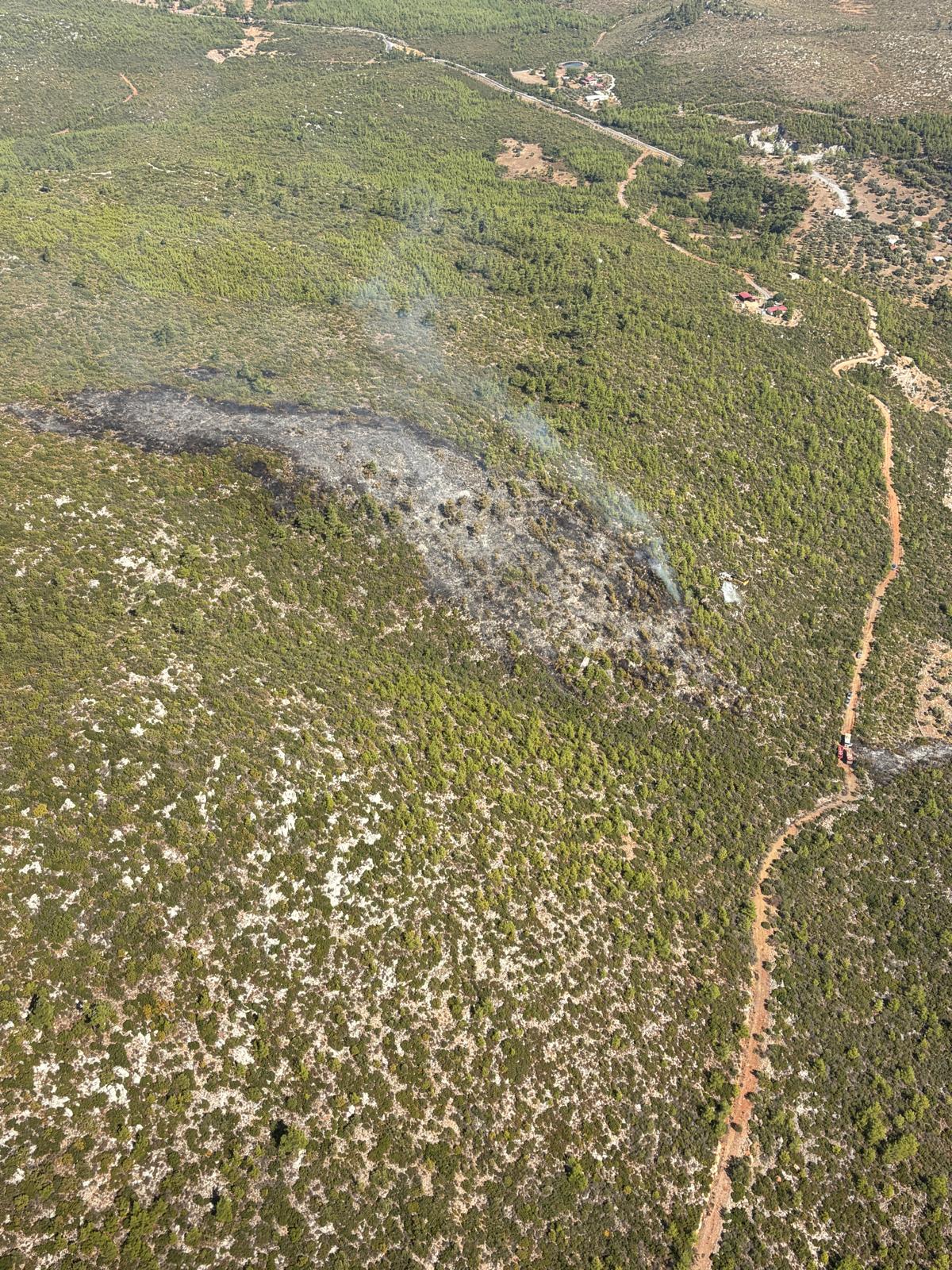 Bodrum Mumcular’da Yangına Havadan ve Karadan Müdahale